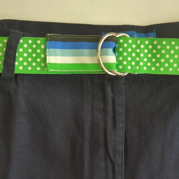 NWT Karen Scott Sport High-Waisted Stretch Belted Shorts 18 Navy Blue Pockets - Picture 11 of 16